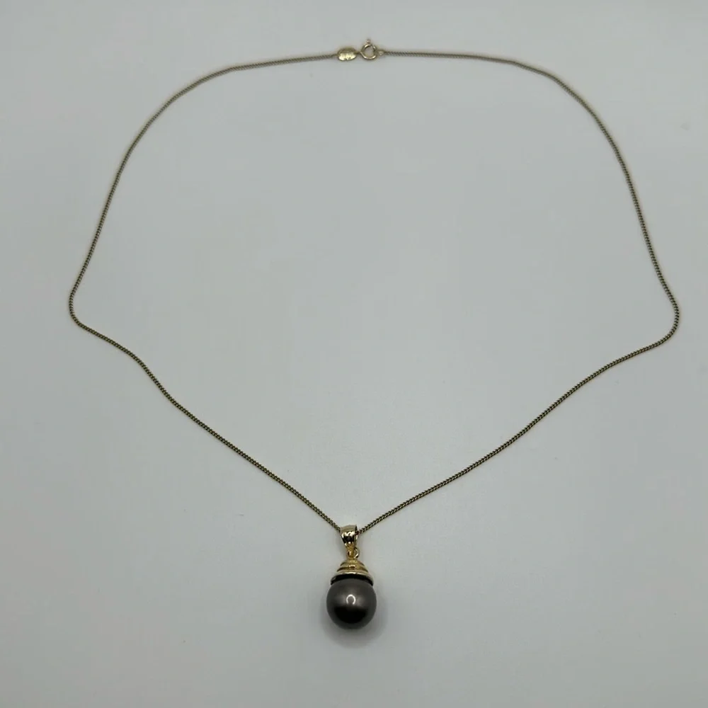14k real solid gold necklace real pearl